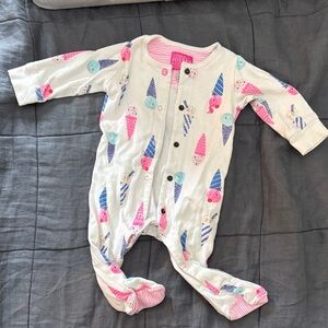 Joules Kids One Piece with Ice Cream Print - White and Pink